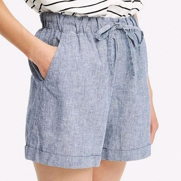 Uniqlo cotton linen 3" relaxed cuffed shorts sz S - Picture 1 of 9